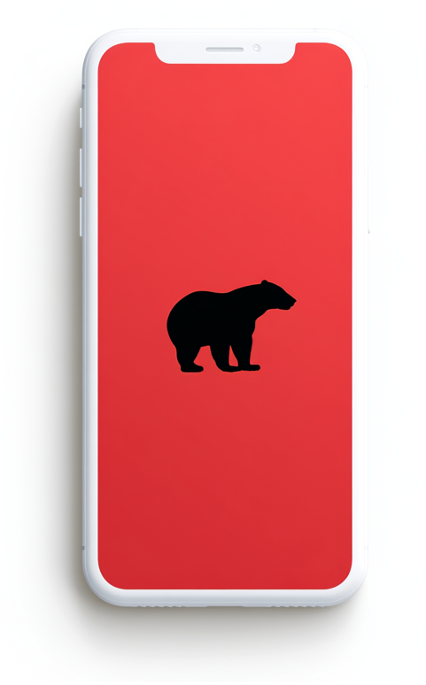Conceptual smartphone bear alert